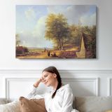 Schelfhout Andreas the Country Road - single-panel canvas displayed above a sofa
