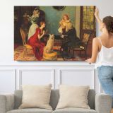 Schmutzler Leopold the Center of Attention - single-panel canvas shown with a person for scale
