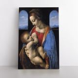 Famous Madonna Litta and Child Painting by Leonardo Da Vinci Canvas Wall Art - Image 5
