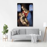 Famous Madonna Litta and Child Painting by Leonardo Da Vinci Canvas Wall Art - Image 3