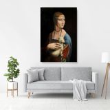 Lady with an Ermine Painting by Leonardo Da Vinci Canvas Wall Art - Image 3