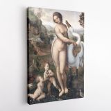 Raphael Leda and The Swan Painting by Leonardo Da Vinci Canvas Wall Art - Image 4