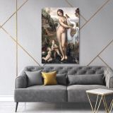Raphael Leda and The Swan Painting by Leonardo Da Vinci Canvas Wall Art - Image 2