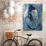 Pablo Picasso: Women Blue Nude Artistic Famous Painting Photo Print Canvas Wall Posters