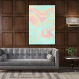 Modern Marble Painting Abstract Art Photo Print on Canvas with Frame Wall Mural