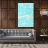 Modern Abstract Marble Painting Art Photo Print on Canvas with Frame Wall Mural Gift