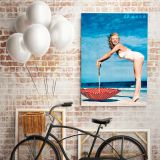 Marilyn Monroe Canvas Beech Photoshoot Sexy Model Singer Nude Canvas Wall Art - Image 2