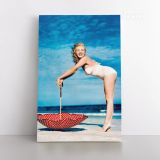 Marilyn Monroe Canvas Beech Photoshoot Sexy Model Singer Nude Canvas Wall Art - Image 4