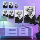 Black and White Canvas Marilyn Monroe Sexy Model Singer Nude Canvas Wall Art - Image 5
