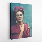 Self-Portrait Frida Con Amigos High-Quality wall art, for Feminist, Artistic Retro Canvas Wall Art