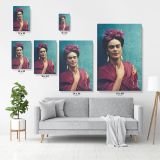 Self-Portrait Frida Con Amigos High-Quality wall art, for Feminist, Artistic Retro Canvas Wall Art - Image 4