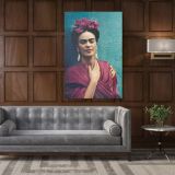 Self-Portrait Frida Con Amigos High-Quality wall art, for Feminist, Artistic Retro Canvas Wall Art - Image 5