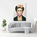 Self-Portrait Frida Con Amigos with Gum High-Quality wall art, for Feminist, Women Canvas Wall Art - Image 3