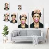 Self-Portrait Frida Con Amigos with Gum High-Quality wall art, for Feminist, Women Canvas Wall Art - Image 4