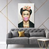 Self-Portrait Frida Con Amigos with Gum High-Quality wall art, for Feminist, Women Canvas Wall Art - Image 6