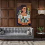 Frida Kahlo Self Portrait and Parrots Canvas Wall Art - Image 5