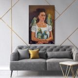 Frida Kahlo Self Portrait and Parrots Canvas Wall Art - Image 6