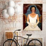 Frida Kahlo Portrait of an injury in white Canvas Wall Art - Image 8