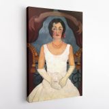 Frida Kahlo Portrait of an injury in white Canvas Wall Art