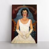 Frida Kahlo Portrait of an injury in white Canvas Wall Art - Image 2