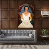 Frida Kahlo Portrait of an injury in white Canvas Wall Art - Image 5