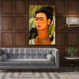 Frida Kahlo Self-portrait with the Monkey Canvas Wall Art - Image 5