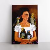 Frida Kahlo Self-portrait with my parrots Canvas Wall Art - Image 2