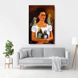 Frida Kahlo Self-portrait with my parrots Canvas Wall Art - Image 3