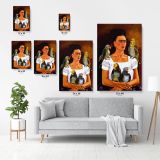 Frida Kahlo Self-portrait with my parrots Canvas Wall Art - Image 4