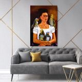 Frida Kahlo Self-portrait with my parrots Canvas Wall Art - Image 6