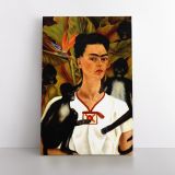 Self-portrait Frida Kahlo with the monkeys Canvas Wall Art - Image 2