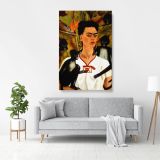 Self-portrait Frida Kahlo with the monkeys Canvas Wall Art - Image 3