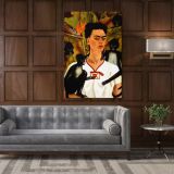 Self-portrait Frida Kahlo with the monkeys Canvas Wall Art - Image 5