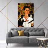Self-portrait Frida Kahlo with the monkeys Canvas Wall Art - Image 6