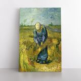 Vincent Van Gogh Painting Peasant Woman Binding Sheaves Painting Photo Print on Canvas Wall Mural - Image 6