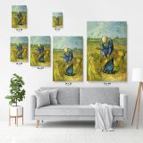Vincent Van Gogh Painting Peasant Woman Binding Sheaves Painting Photo Print on Canvas Wall Mural - Image 7