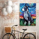 Vincent Van Gogh Painting Colorful Pitbull Artwork Abstract Canvas Wall Art - Image 4