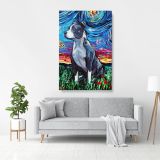 Vincent Van Gogh Painting Colorful Pitbull Artwork Abstract Canvas Wall Art - Image 3