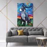 Vincent Van Gogh Painting Colorful Pitbull Artwork Abstract Canvas Wall Art - Image 2
