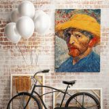 Vincent Van Gogh Painting Self-Portrait with a Straw Hat Artwork Abstract Canvas Wall Art - Image 4