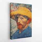 Vincent Van Gogh Painting Self-Portrait with a Straw Hat Artwork Abstract Canvas Wall Art - Image 5