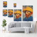 Vincent Van Gogh Painting Self-Portrait with a Straw Hat Artwork Abstract Canvas Wall Art - Image 7