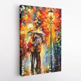 Famous Palette Knife Art Kiss Under the Rain Oil Painting by Leonid Afremov Canvas Wall Art - Image 4