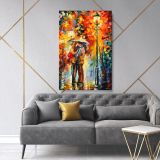 Famous Palette Knife Art Kiss Under the Rain Oil Painting by Leonid Afremov Canvas Wall Art - Image 3