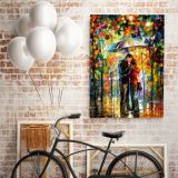 Kiss under the Rain Famous Palette Knife Art Oil Painting by Leonid Afremov Canvas Wall Art - Image 3
