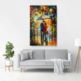 Kiss under the Rain Famous Palette Knife Art Oil Painting by Leonid Afremov Canvas Wall Art - Image 4