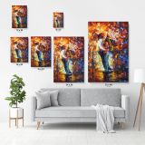 Couples in Love Famous Palette Knife Art Oil Painting by Leonid Afremov Canvas Wall Art - Image 7