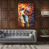 Couples in Love Famous Palette Knife Art Oil Painting by Leonid Afremov Canvas Wall Art