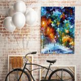 Romantic Winter Palette Knife Art Oil Painting by Leonid Afremov Canvas Wall Art - Image 2