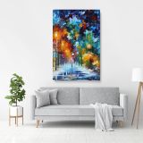 Romantic Winter Palette Knife Art Oil Painting by Leonid Afremov Canvas Wall Art - Image 4